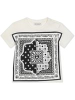 Dolce & Gabbana Kids T-shirt met bandanaprint - Wit