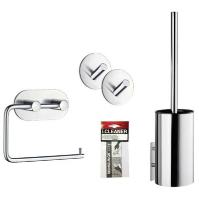 Smedbo Beslagsboden Smartpack Toilet accessoireset 5 delig zelfklevend chroom SmartP-BBCR