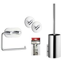 Smedbo Beslagsboden Smartpack Toilet accessoireset 5 delig zelfklevend chroom SmartP-BBCR