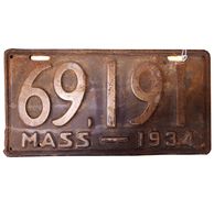 Massachusetts Kentekenplaat - 1934 - Origineel - thumbnail