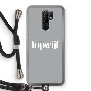 Topwijf Grijs Wit: Xiaomi Redmi 9 Transparant Hoesje met koord