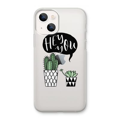 Hey you cactus: iPhone 13 mini Transparant Hoesje