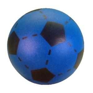 Softbal foam - 3x - voetbal print - blauw - zacht - 20 cm - speelgoed ballen