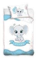 Olifant BABY Dekbedovertrek blauw - 90 x 120 cm - Katoen Olifant BABY Dekbedovertrek blauw - 90 x 120 cm - Katoen