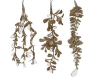 Decoratieblad Clip Glitter Champagne 18cm Assorti 1st