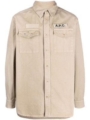 A.P.C. surchemise à patch logo - Tons neutres