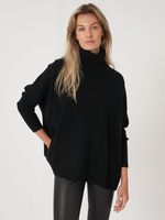 Coltrui met kangoeroezak van cashmere-mix