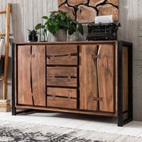 Artistiq Dressoir Live Edge Acaciahout en metaal, 140cm - Bruin - thumbnail