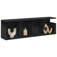 Wandkast 100x20x30 cm bewerkt hout zwart Wandkast 100x20x30 cm bewerkt hout zwart