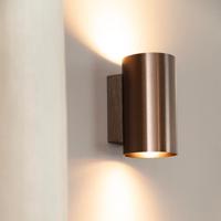 Giove bronzo by LUSENZ - Up and down licht met karakter - Cilindervormige wandlamp met een geborstelde bronzen coating