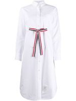 Thom Browne robe-chemise Oxford à ceinture en ruban gros-grain - Blanc - thumbnail