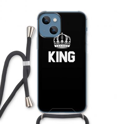 King zwart: iPhone 13 Transparant Hoesje met koord