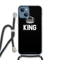 King zwart: iPhone 13 Transparant Hoesje met koord