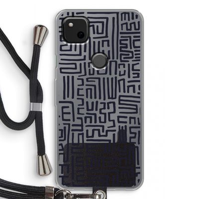 Moroccan Print: Pixel 4a Transparant Hoesje met koord