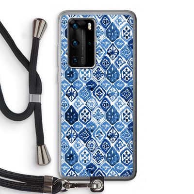 Blauw motief: Huawei P40 Pro Transparant Hoesje met koord
