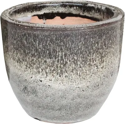 Mega Collections Glazuur Egg Bloempot - Ø48 x H21 cm - Bruin