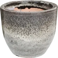 Mega Collections Glazuur Egg Bloempot - Ø48 x H21 cm - Bruin