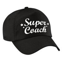 Super coach cadeau pet / baseball cap - zwart - voor dames en heren - kado voor een coach