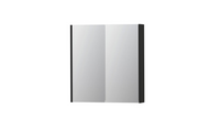 INK SPK2 spiegelkast met 2 dubbelzijdige spiegeldeuren, 2 verstelbare glazen planchetten, stopcontact en schakelaar 70 x 14 x 73 cm, mat zwart - thumbnail