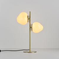 Tafellamp Elyndra crema ottone m - G9-fitting - Witte bollen van glas - Gouden staander - IP20 voor binnen