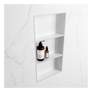 Wandnis Solid Surface Easy | In- en opbouw | 30x60x8 cm | 3 vakken | Cale/Talc