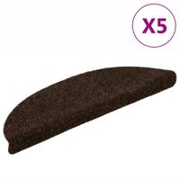 VidaXL Trapmatten zelfklevend 5 st 56x17x3 cm naaldvilt bruin VidaXL Trapmatten zelfklevend 5 st 56x17x3 cm naaldvilt bruin
