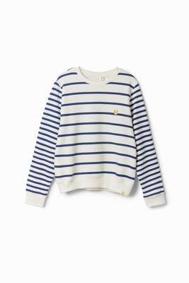 Gestreept sweatshirt logo - WHITE - XXL