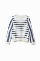 Gestreept sweatshirt logo - WHITE - XXL