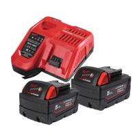 Milwaukee M18 NRGCR-502 Chemisch Bestendige Accu Starterset 18V 2x 5.0Ah - 4932479831 Milwaukee M18 NRGCR-502 Chemisch Bestendige Accu Starterset 18V 2x 5.0Ah - 4932479831