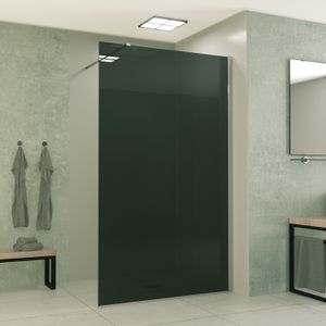 Mueller Slimline inloopdouche 120cm rookglas anti-kalk inclusief chroom profiel & stang