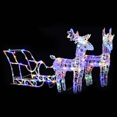 VidaXL Kerstversiering rendieren en slee 160 led&apos;s 130 cm acryl