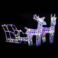 VidaXL Kerstversiering rendieren en slee 160 led&apos;s 130 cm acryl
