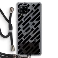 Zwarte vegen: Samsung Galaxy A42 5G Transparant Hoesje met koord
