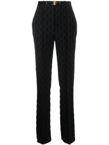 Elisabetta Franchi pantalon droit à motif monogrammé - Noir