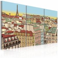Schilderij - Mooi Parijs, 3 luik, Multikleur, 3 maten, Premium print