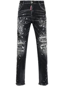 DSQUARED2 jean droit Skater à effet usé - Noir