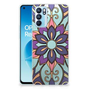 OPPO Reno 6 5G TPU Case Purple Flower