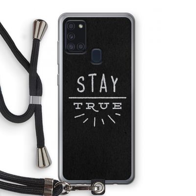 Stay true: Samsung Galaxy A21s Transparant Hoesje met koord