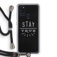 Stay true: Samsung Galaxy A21s Transparant Hoesje met koord