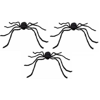 Mega spin XL - 3x - zwart - kunststof - 125 x 75 cm - Halloween decoratie