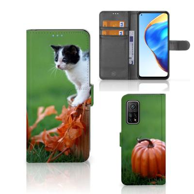 Xiaomi Mi 10T Pro | Mi 10T | Telefoonhoesje | Met pasjeshouder | Kitten