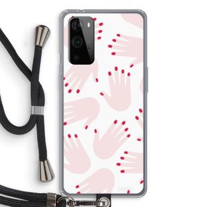Hands pink: OnePlus 9 Pro Transparant Hoesje met koord