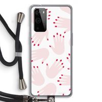 Hands pink: OnePlus 9 Pro Transparant Hoesje met koord