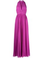 Elie Saab robe longue en soie à dos-nu - Violet - thumbnail