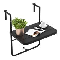 Balkontafel om op te Hangen Inklapbare Balkonhangmat Klaptafel Hangtafel voor Balkonleuningen 60 x 40 cm Antraciet