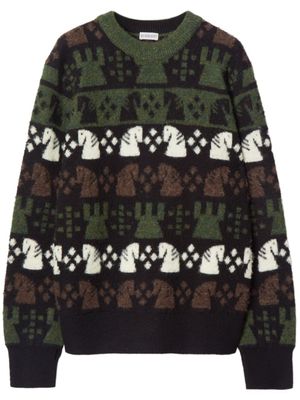 Burberry pull Chess en laine mélangée - Noir