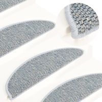 VidaXL Trapmatten zelfklevend 15 st sisal-look 56x17x3 cm blauw