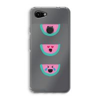 Smiley watermeloen: Google Pixel 3a Transparant Hoesje