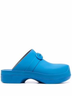 Ferragamo mules à logo Gancini - Bleu