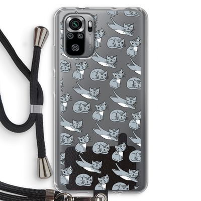 Poezen: Xiaomi Redmi Note 10S Transparant Hoesje met koord
